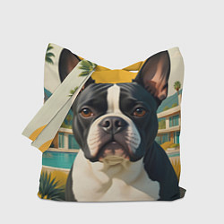 Сумка-шопер Бульдог и лето, цвет: 3D-принт