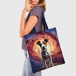 Сумка-шопер Фокстерьер в космосе, цвет: 3D-принт — фото 2