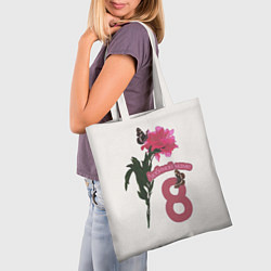 Сумка-шопер Любимой маме пион, цвет: 3D-принт — фото 2