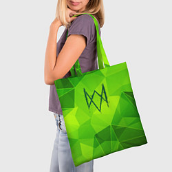 Сумка-шопер Watch Dogs green poly, цвет: 3D-принт — фото 2