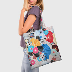 Сумка-шопер Цветы - абстрактные узоры, цвет: 3D-принт — фото 2