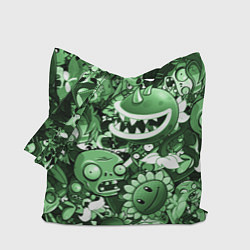 Сумка-шоппер Растения против зомби в зеленом цвете