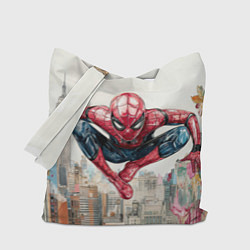 Сумка-шопер Человек паук паркур, цвет: 3D-принт