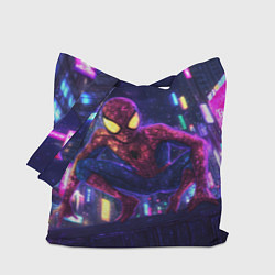 Сумка-шопер Человек паук с желтыми глазами, цвет: 3D-принт