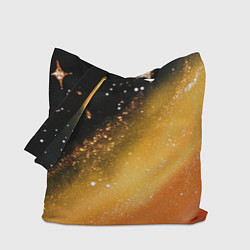 Сумка-шоппер Черно-оранжевая блестящая текстура