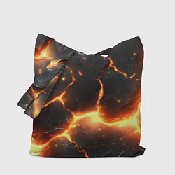 Сумка-шопер Лава и разлом плит, цвет: 3D-принт