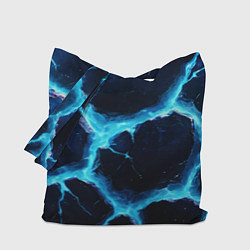 Сумка-шопер Голубая потертая текстура с разломом, цвет: 3D-принт