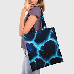 Сумка-шопер Голубая потертая текстура с разломом, цвет: 3D-принт — фото 2