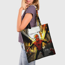 Сумка-шопер Бегущий человек - паук, цвет: 3D-принт — фото 2