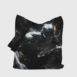 Сумка-шопер Человек-паук в черном костюме, цвет: 3D-принт