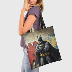 Сумка-шопер Бэтмен на фоне стены, цвет: 3D-принт — фото 2