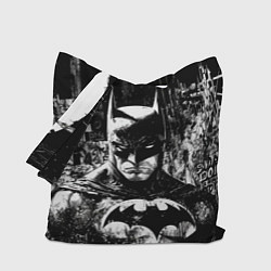 Сумка-шопер Бэтмен черно-белый стиль, цвет: 3D-принт