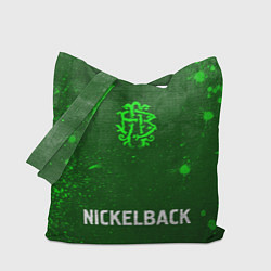 Сумка-шопер Nickelback - green gradient по-центру, цвет: 3D-принт