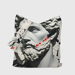 Сумка-шопер Античный портрет зарисовки, цвет: 3D-принт