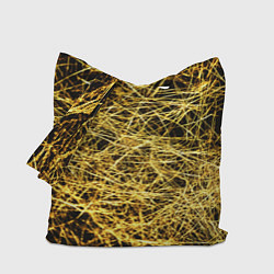 Сумка-шоппер Золотое плетение на черном