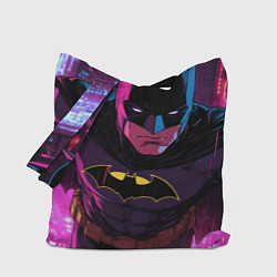 Сумка-шопер Бэтмен в фиолетовом свете, цвет: 3D-принт