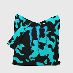 Сумка-шопер Monster energy камуфляж голубой, цвет: 3D-принт