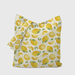 Сумка-шопер Сочные лимоны - паттерн, цвет: 3D-принт