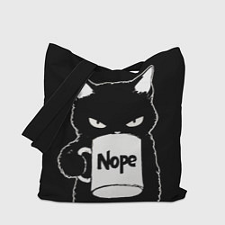 Сумка-шопер Angry black cat nope, цвет: 3D-принт
