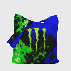 Сумка-шопер Monster energy кислотный огонь, цвет: 3D-принт