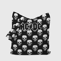 Сумка-шопер AC DC rock skull, цвет: 3D-принт