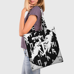 Сумка-шопер Doom символы краски, цвет: 3D-принт — фото 2