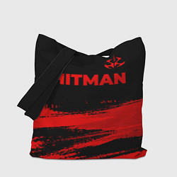 Сумка-шопер Hitman - red gradient посередине, цвет: 3D-принт