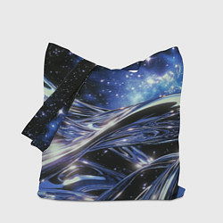 Сумка-шопер Закрученные линии и звезды - космическая абстракци, цвет: 3D-принт