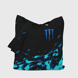 Сумка-шопер Monster energy голубые краски, цвет: 3D-принт