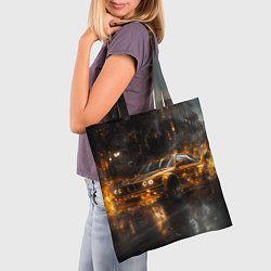 Сумка-шопер Желтый БМВ в огне, цвет: 3D-принт — фото 2