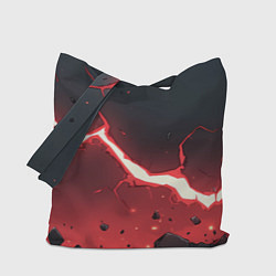 Сумка-шоппер Красная молния на черной текстуре