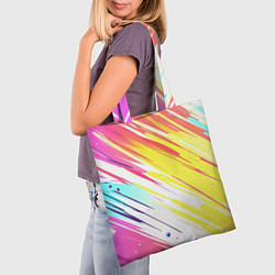 Сумка-шопер Брызги краски на белом фоне, цвет: 3D-принт — фото 2
