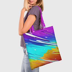Сумка-шопер Радужные брызги краски текстура, цвет: 3D-принт — фото 2