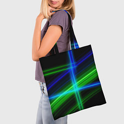 Сумка-шопер Color blue black green, цвет: 3D-принт — фото 2