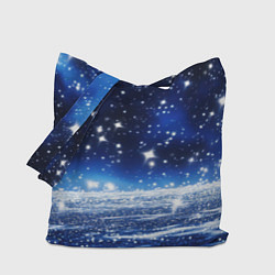 Сумка-шопер Космический синий абстрактный фон - текстура, цвет: 3D-принт