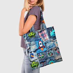 Сумка-шопер Пиксельная ракета, цвет: 3D-принт — фото 2