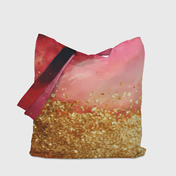 Сумка-шопер Золотая пыльца на розовой текстуре, цвет: 3D-принт