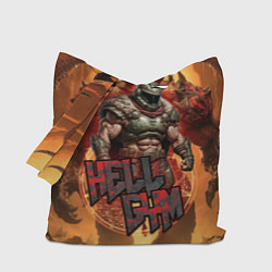Сумка-шопер Doom hell gym, цвет: 3D-принт