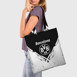Сумка-шопер Barcelona x borussia краски, цвет: 3D-принт — фото 2