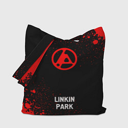Сумка-шопер Linkin Park 2024 - red gradient по-центру, цвет: 3D-принт