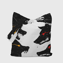 Сумка-шопер Волки со светящимися глазами, цвет: 3D-принт