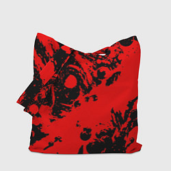 Сумка-шопер Чёрно-красный абстрактный, цвет: 3D-принт