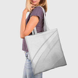 Сумка-шопер Светлый серый текстура с полосой, цвет: 3D-принт — фото 2