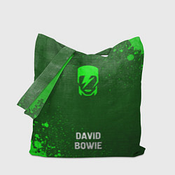 Сумка-шопер David Bowie - green gradient по-центру, цвет: 3D-принт