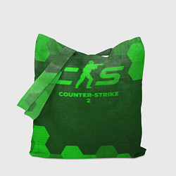 Сумка-шопер Counter-Strike 2 - green gradient, цвет: 3D-принт