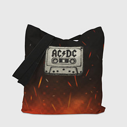 Сумка-шопер ACDC лого на кассете, цвет: 3D-принт