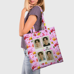 Сумка-шопер ASTRO фотографии участников группы, цвет: 3D-принт — фото 2