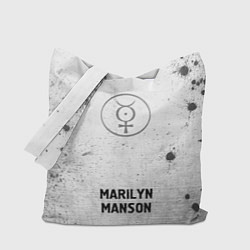 Сумка-шопер Marilyn Manson - white gradient по-центру, цвет: 3D-принт