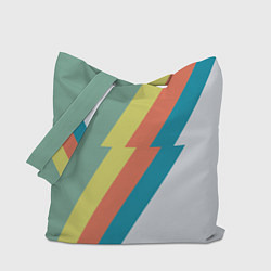 Сумка-шопер Рок молния Боуи весенняя палитра, цвет: 3D-принт