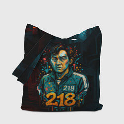 Сумка-шоппер Игра в кальмара игрок 218 граффити